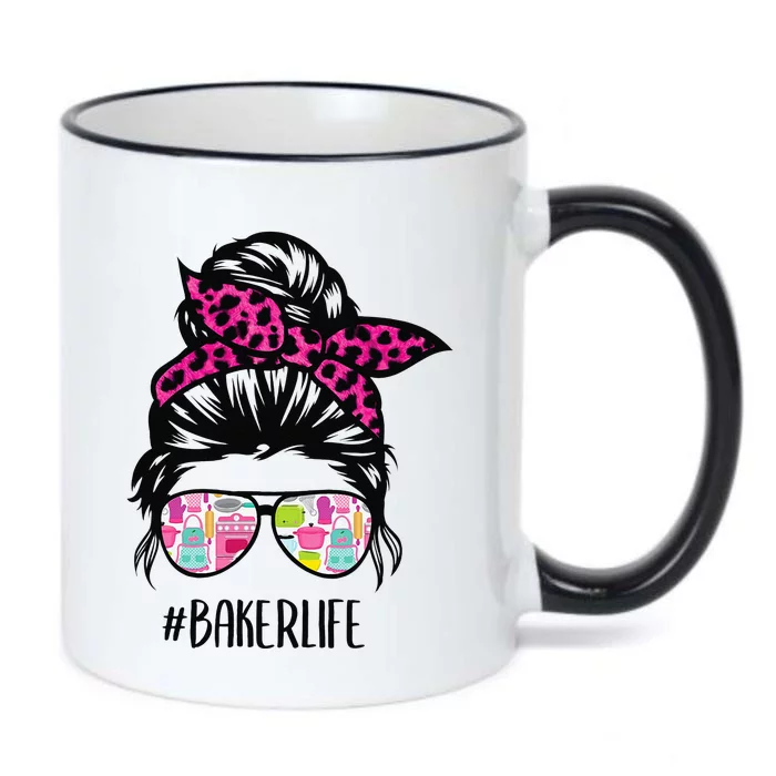 Baker Life Messy Bun Hair Baking Pink Pastry Baker Chef Black Color Changing Mug