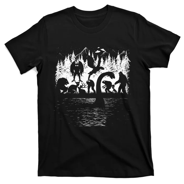 Bigfoot Loch Ness Monster Mothman Chupacabra Aliens Cryptid T-Shirt