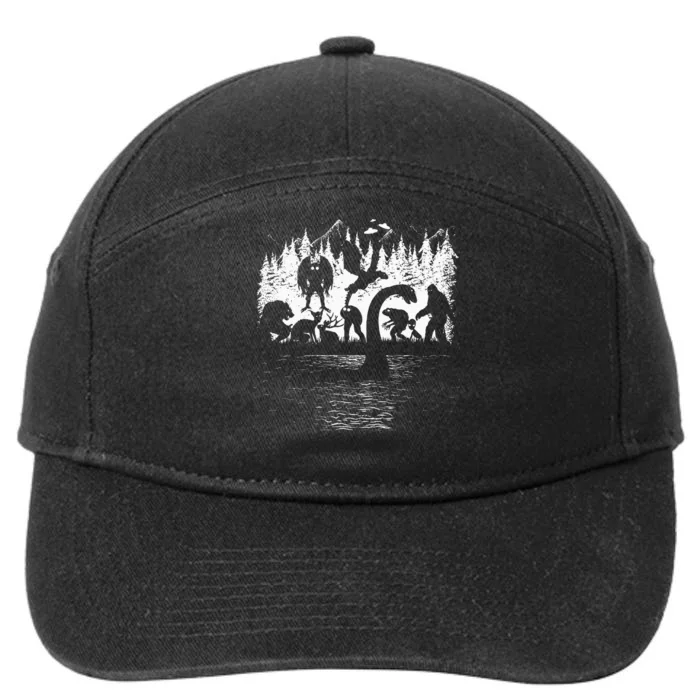 Bigfoot Loch Ness Monster Mothman Chupacabra Aliens Cryptid 7-Panel Snapback Hat