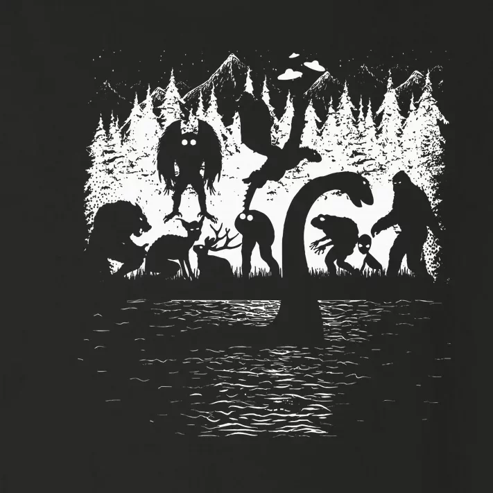 Bigfoot Loch Ness Monster Mothman Chupacabra Aliens Cryptid Toddler Long Sleeve Shirt