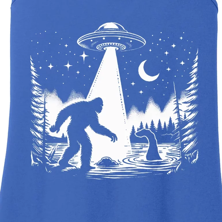 Bigfoot Loch Ness Monster & Ufo Alien Spaceship Ladies Essential Tank