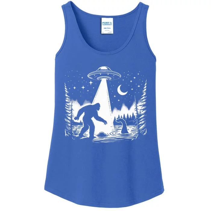 Bigfoot Loch Ness Monster & Ufo Alien Spaceship Ladies Essential Tank