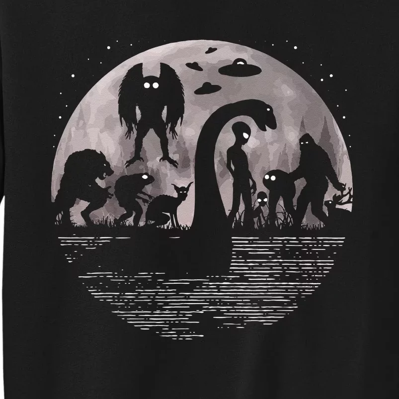 Bigfoot Loch Ness Monster Mothman And Aliens! Funny Cryptid Sweatshirt