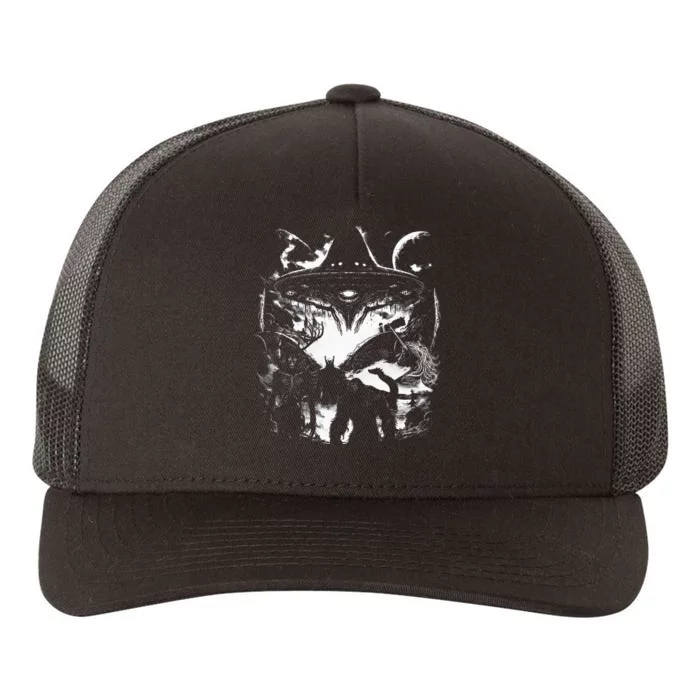 Bigfoot Loch Ness Monster Mothman Wendigo Alien Cryptid Yupoong Adult 5-Panel Trucker Hat