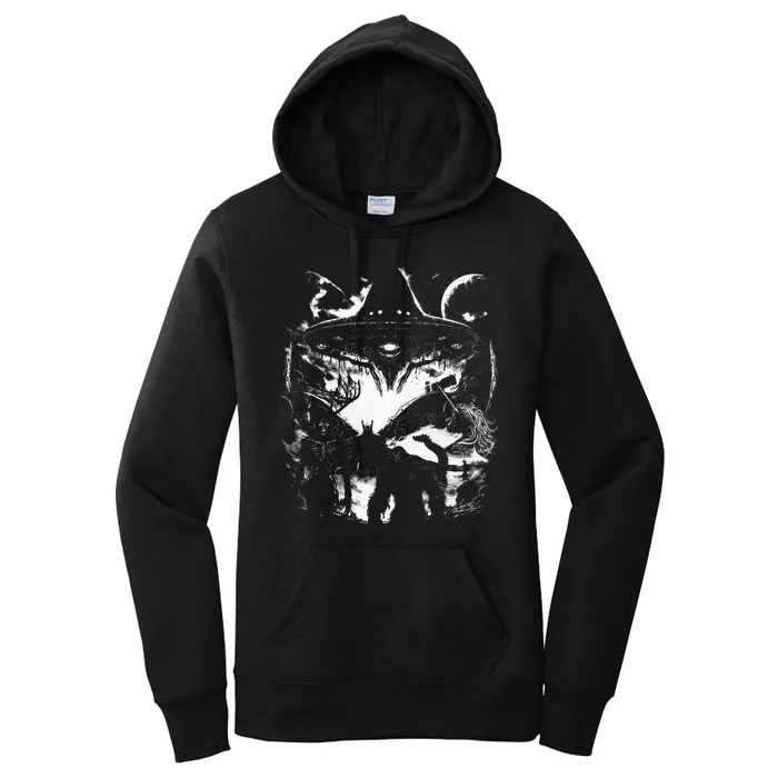 Bigfoot Loch Ness Monster Mothman Wendigo Alien Cryptid Women's Pullover Hoodie