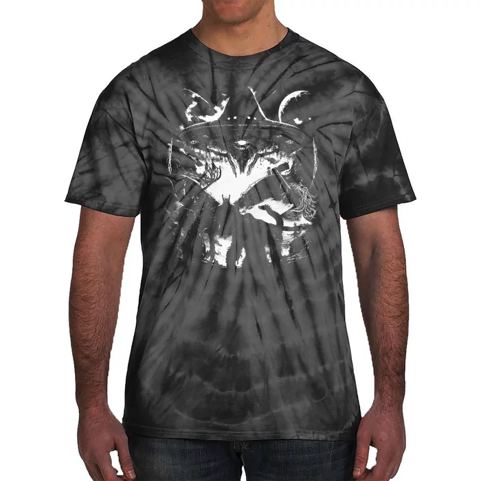 Bigfoot Loch Ness Monster Mothman Wendigo Alien Cryptid Tie-Dye T-Shirt