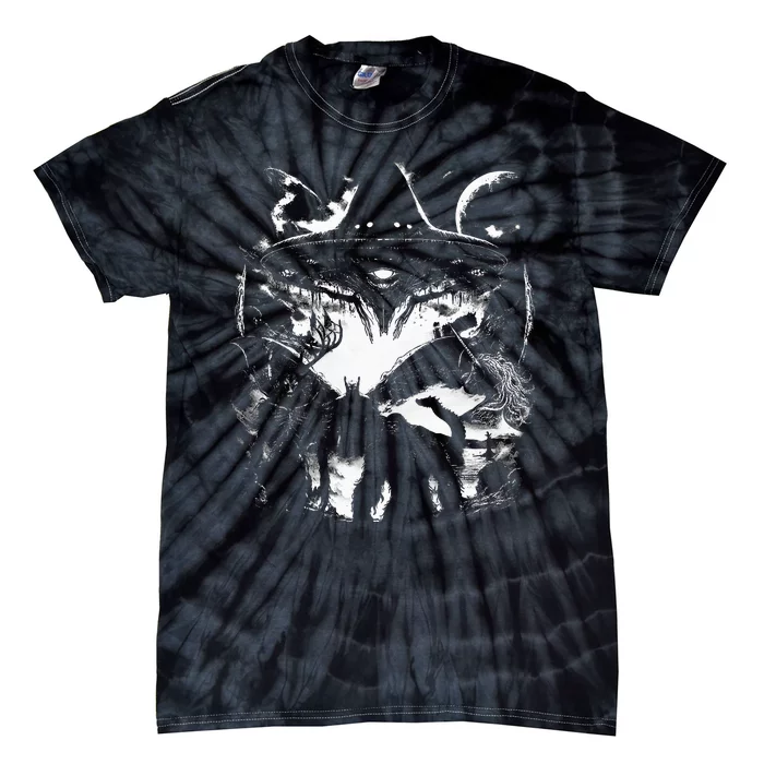 Bigfoot Loch Ness Monster Mothman Wendigo Alien Cryptid Tie-Dye T-Shirt