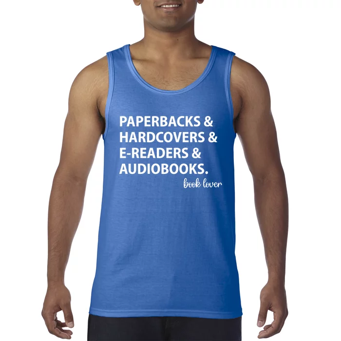 Book Lovers Names Paperbacks Hardcovers EReaders Audios Gift Tank Top