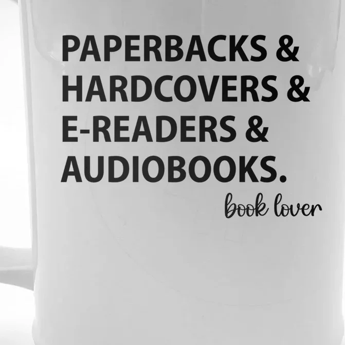 Book Lovers Names Paperbacks Hardcovers EReaders Audios Gift Front & Back Beer Stein