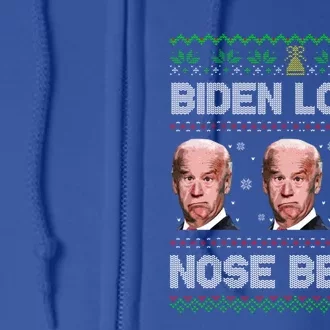 Biden Loves Nose Beers Funny Ugly Christmas Sweater Cute Gift Full Zip Hoodie