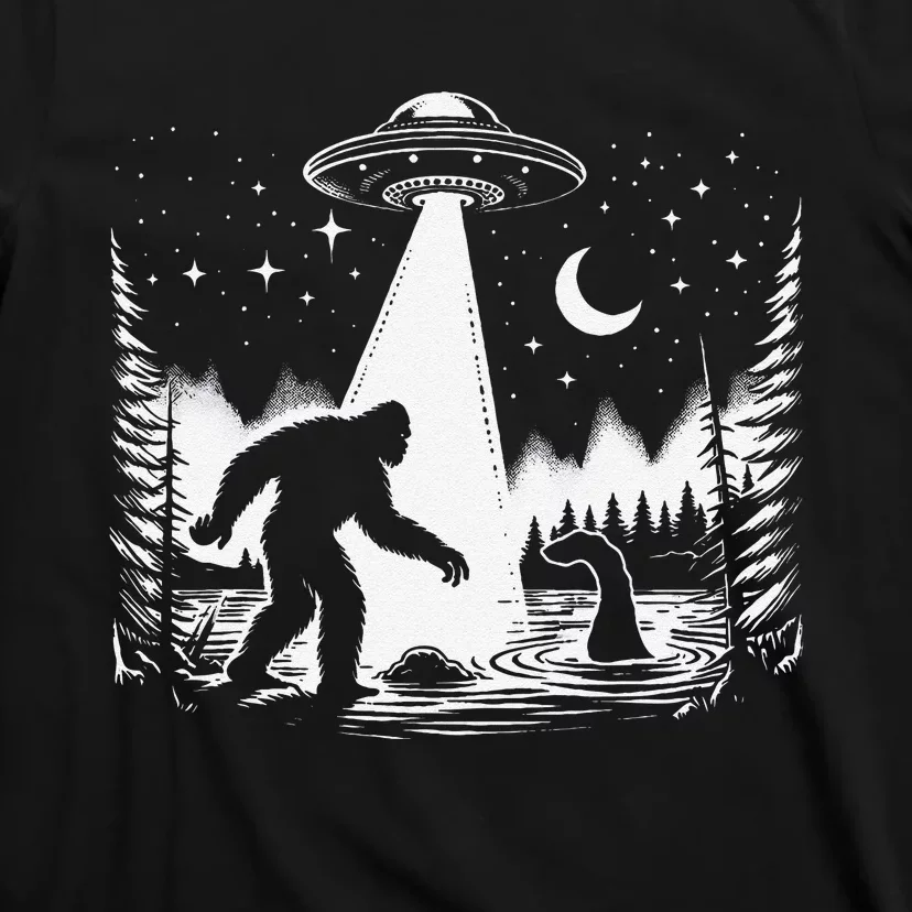 Bigfoot Loch Ness Monster & Ufo Alien Spaceship T-Shirt