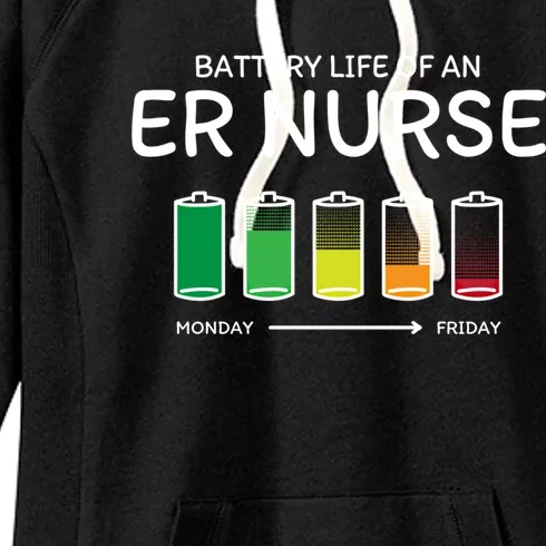 Battery Life Of An Er Nurse Friends Emergency Nurse Buddy Gift Women's Fleece Hoodie