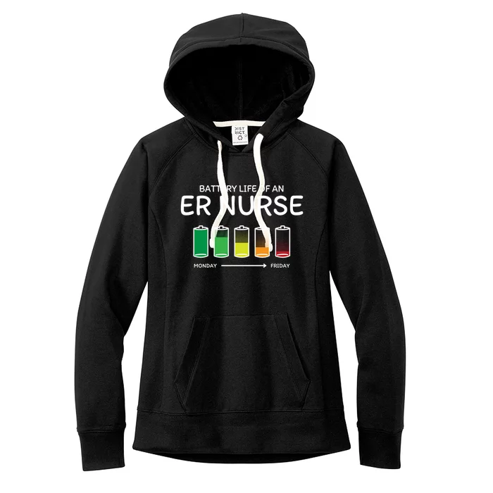 Battery Life Of An Er Nurse Friends Emergency Nurse Buddy Gift Women's Fleece Hoodie