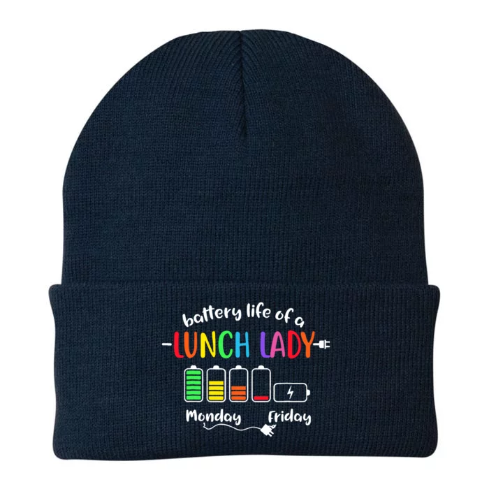 Battery Life Of A School Lunch Lady Cafeteria Worker Funny Knit Cap Winter Beanie