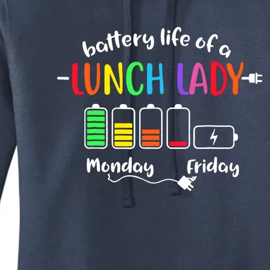 Battery Life Of A School Lunch Lady Cafeteria Worker Funny Women's Pullover Hoodie