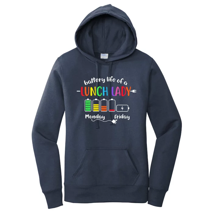 Battery Life Of A School Lunch Lady Cafeteria Worker Funny Women's Pullover Hoodie