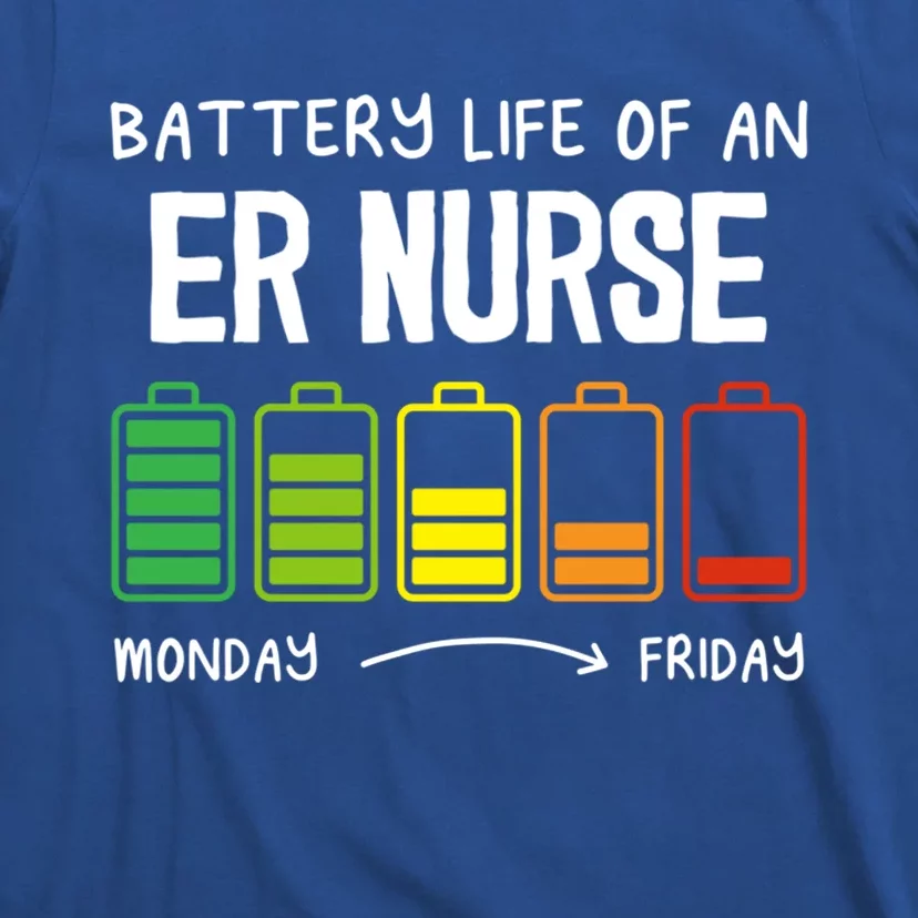 Battery Life Of An Er Nurse Introvert Emergency Nurse Gift T-Shirt