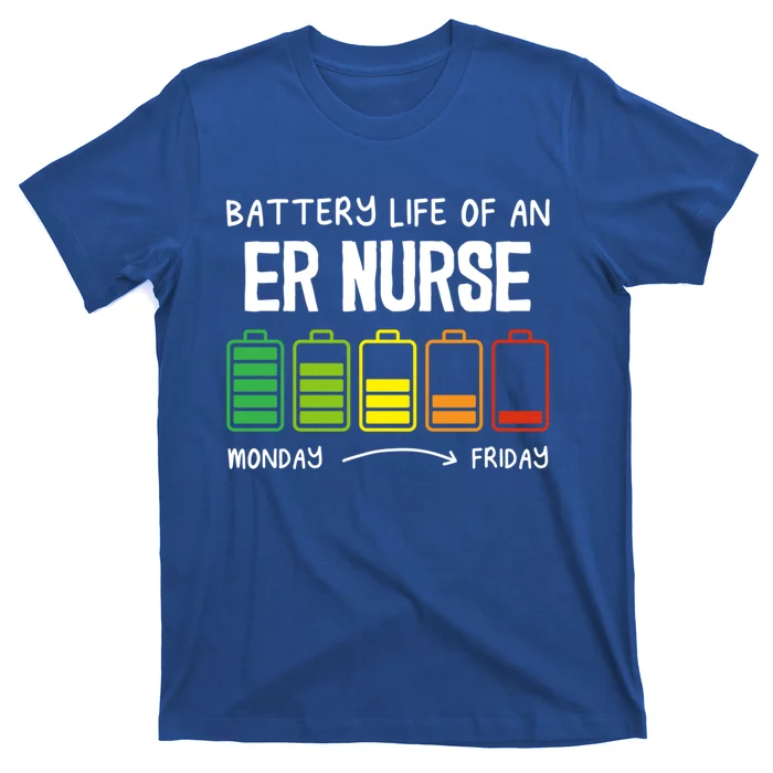 Battery Life Of An Er Nurse Introvert Emergency Nurse Gift T-Shirt