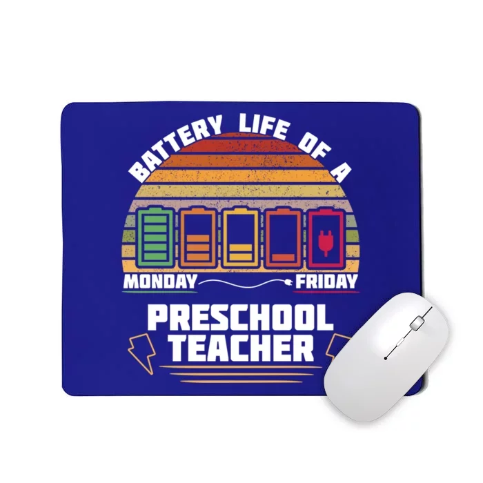 Battery Life Of A Preschool Teacher Funny Funny Gift Mousepad