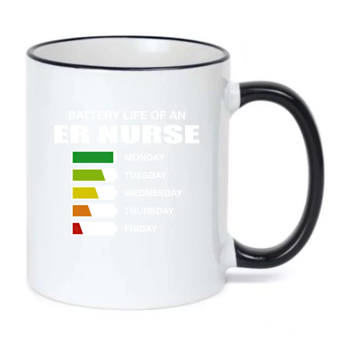 Battery Life Of An Er Nurse Sarcastic Emergency Nurse Gift Black Color Changing Mug