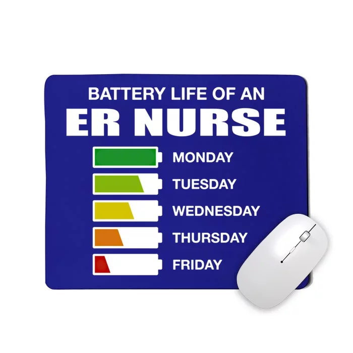 Battery Life Of An Er Nurse Sarcastic Emergency Nurse Gift Mousepad