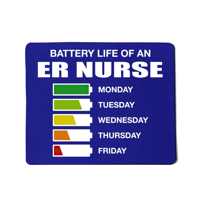 Battery Life Of An Er Nurse Sarcastic Emergency Nurse Gift Mousepad