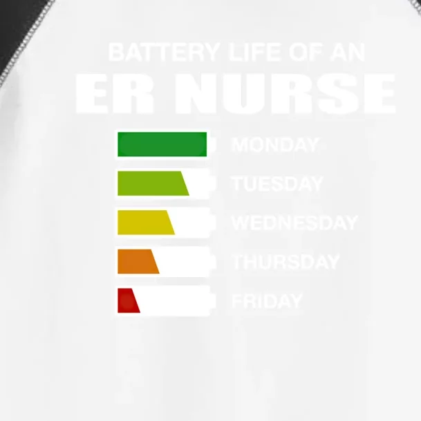 Battery Life Of An Er Nurse Sarcastic Emergency Nurse Gift Toddler Fine Jersey T-Shirt