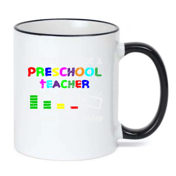 Battery Life Of A Preschool Teacher Gift Black Color Changing Mug