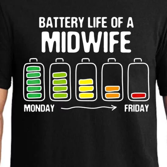 Battery Life Of A Midwife Funny Doula Joke Birth Attendant Gift Pajama Set