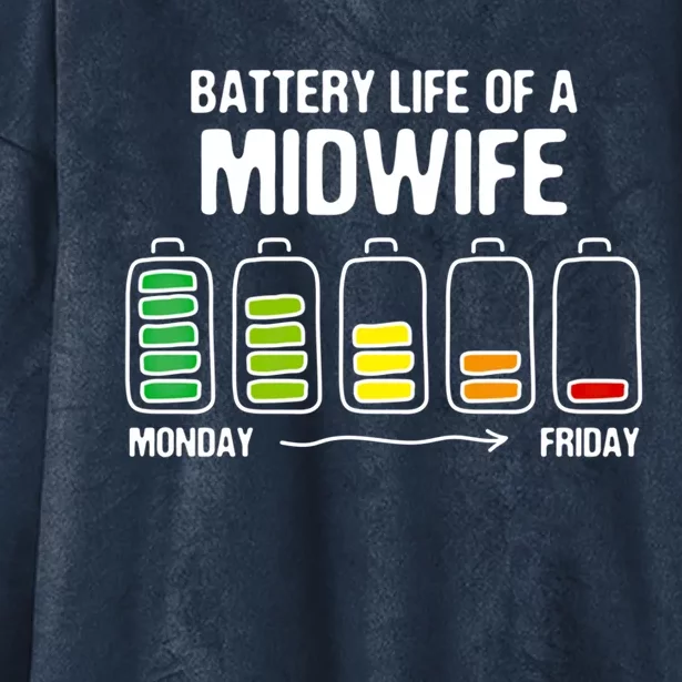 Battery Life Of A Midwife Funny Doula Joke Birth Attendant Gift Hooded Wearable Blanket