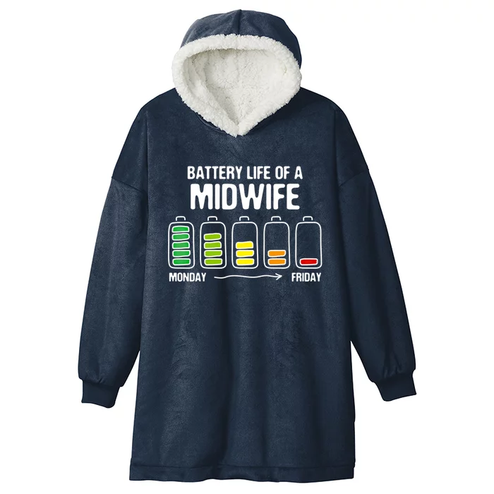 Battery Life Of A Midwife Funny Doula Joke Birth Attendant Gift Hooded Wearable Blanket