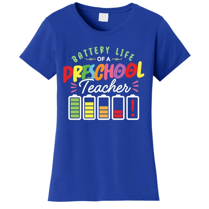 Battery Life Of A Preschool Teacher Job Daycare Provider Gift Women's T-Shirt