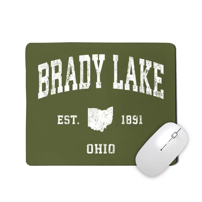 Brady Lake Ohio Oh Vintage Athletic Sports Mousepad