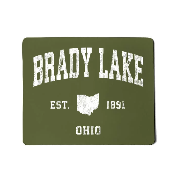 Brady Lake Ohio Oh Vintage Athletic Sports Mousepad