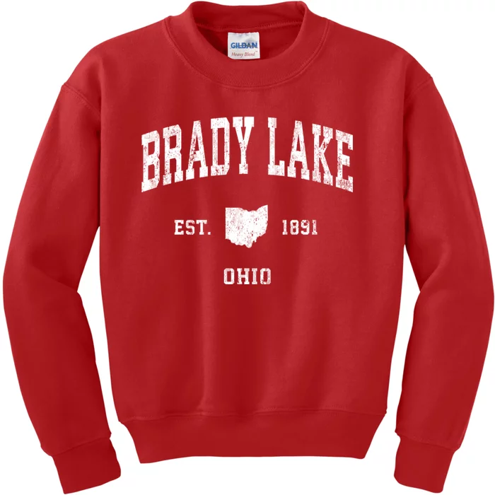 Brady Lake Ohio Oh Vintage Athletic Sports Kids Sweatshirt