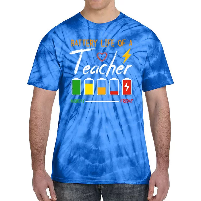 Battery Life Of A Preschool Teacher School Gift Tie-Dye T-Shirt