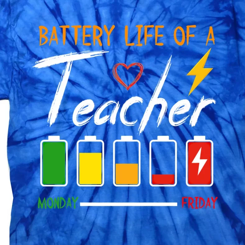 Battery Life Of A Preschool Teacher School Gift Tie-Dye T-Shirt