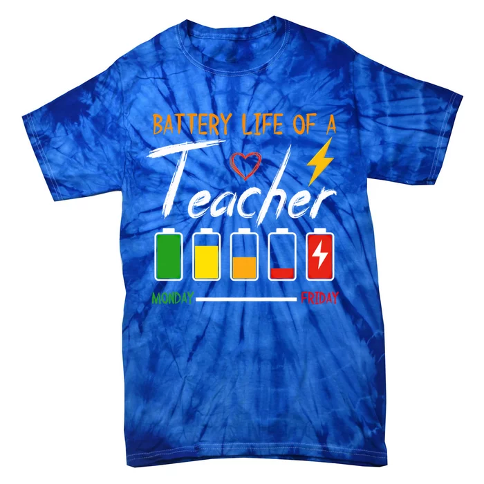 Battery Life Of A Preschool Teacher School Gift Tie-Dye T-Shirt