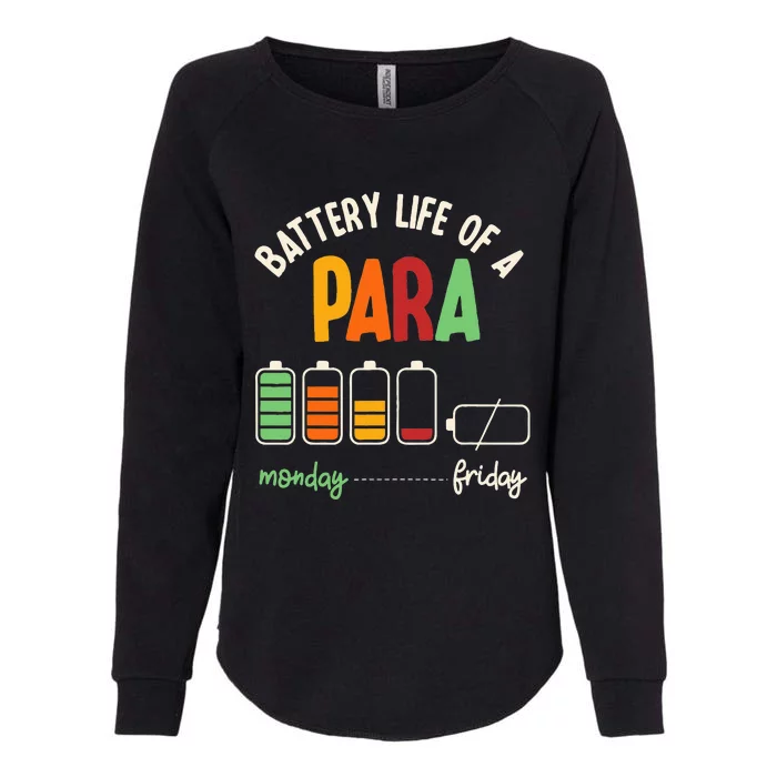 Battery Life Of Paraprofessional Para funny saying Womens California Wash Sweatshirt