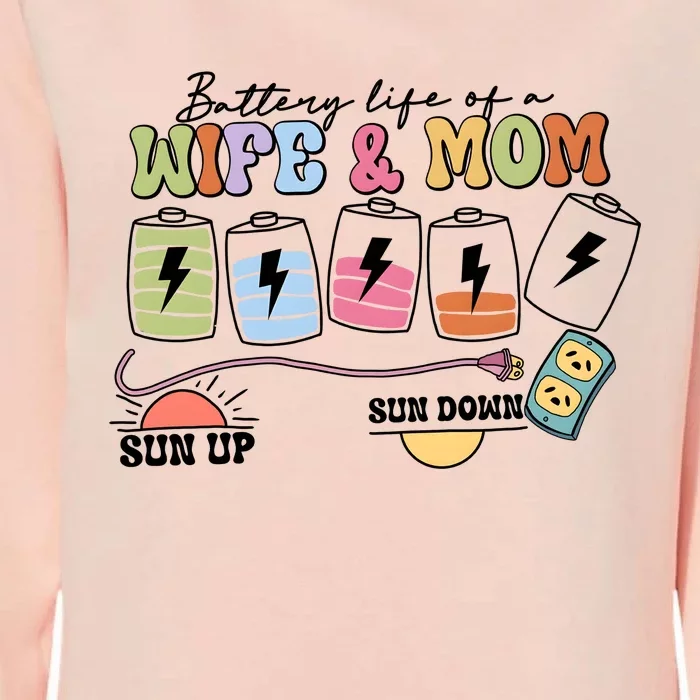 Battery Life Of A Wife & Mom Womens California Wash Sweatshirt