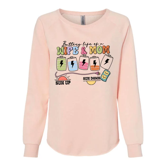 Battery Life Of A Wife & Mom Womens California Wash Sweatshirt