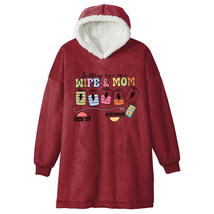 Battery Life Of A Wife & Mom Hooded Wearable Blanket