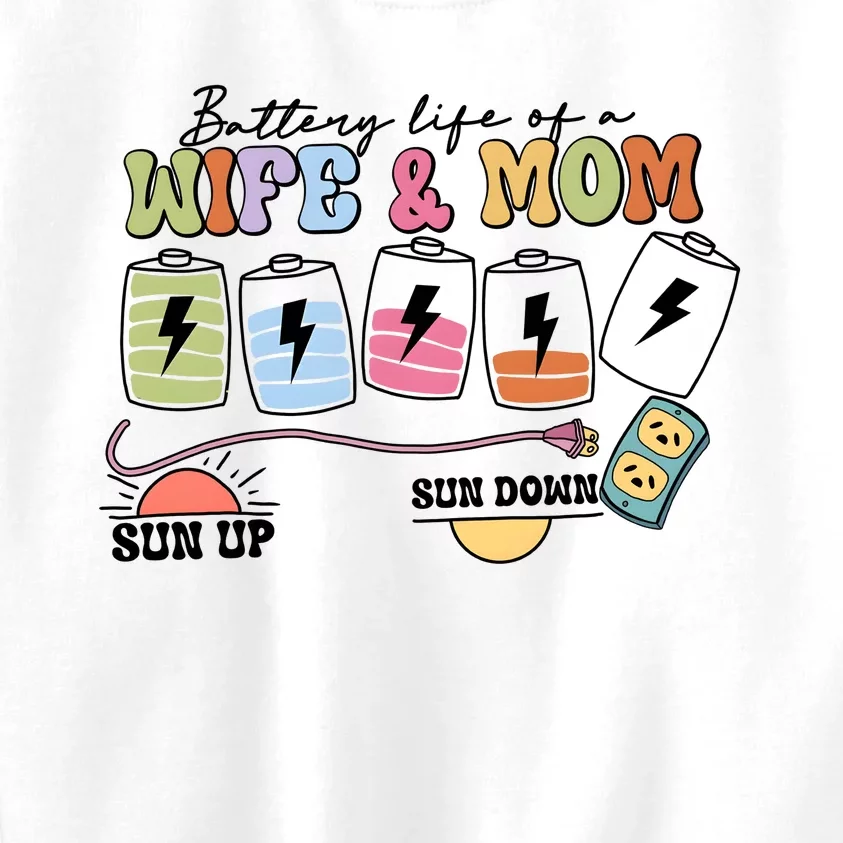 Battery Life Of A Wife & Mom Kids Sweatshirt