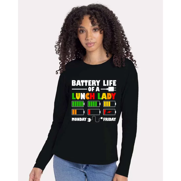 Battery Life Of A School Lunch Lady Cafeteria Worker Teacher Gift Womens Cotton Relaxed Long Sleeve T-Shirt