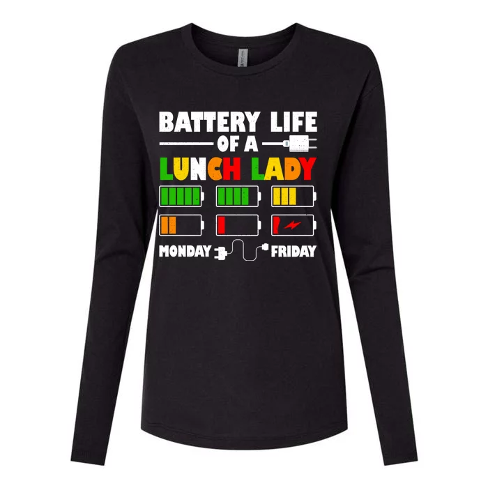 Battery Life Of A School Lunch Lady Cafeteria Worker Teacher Gift Womens Cotton Relaxed Long Sleeve T-Shirt