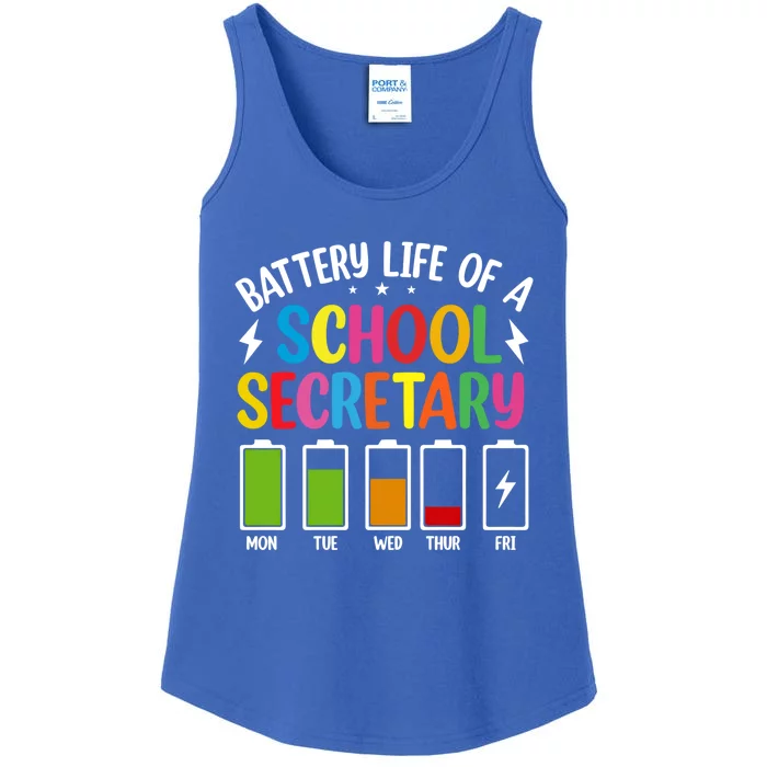 Battery Life Of A School Secretary Staff Teacher Principles Funny Gift Ladies Essential Tank