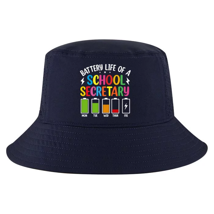 Battery Life Of A School Secretary Staff Teacher Principles Funny Gift Cool Comfort Performance Bucket Hat