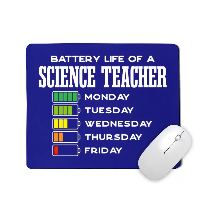 Battery Life Of A Science Teacher Employee Chemistry Teacher Funny Gift Mousepad