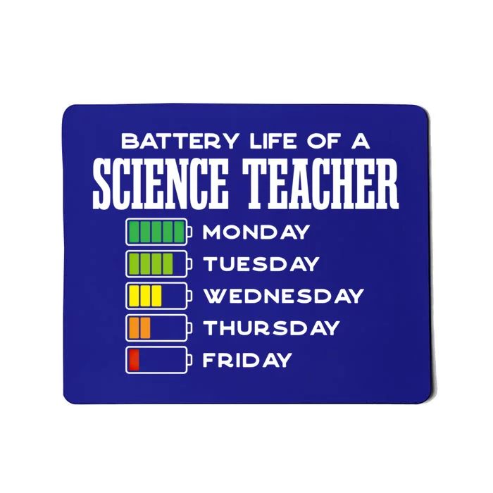 Battery Life Of A Science Teacher Employee Chemistry Teacher Funny Gift Mousepad