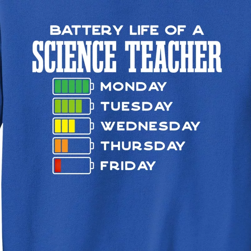 Battery Life Of A Science Teacher Employee Chemistry Teacher Funny Gift Tall Sweatshirt